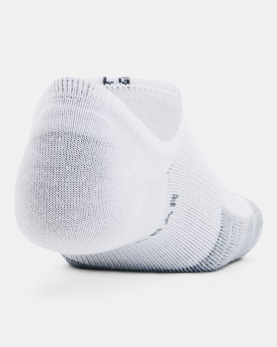 Unisex HeatGear® Ultra Low Tab 3-Pack Socks in White image number 2